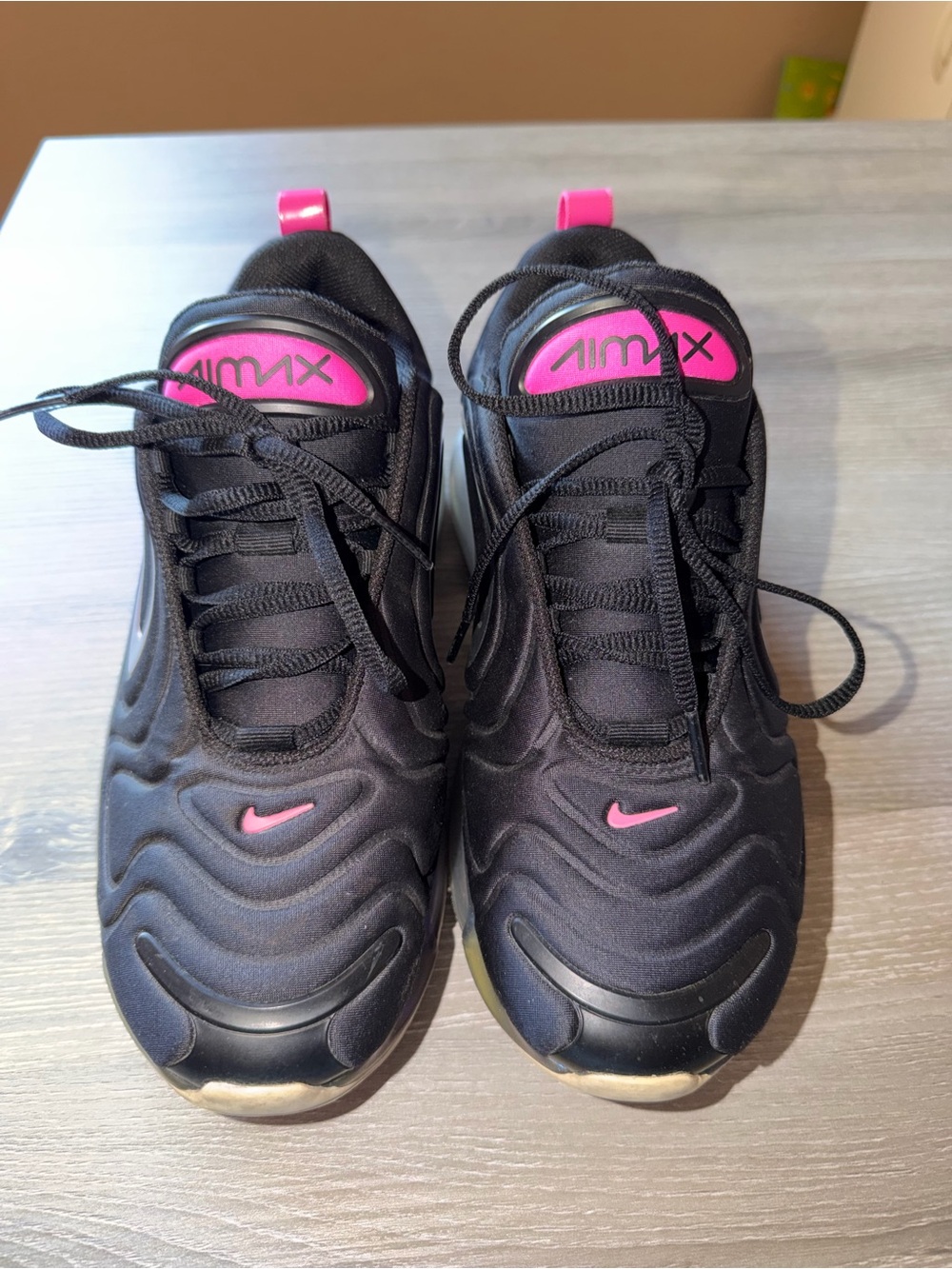 Nike Black Sneakers with Pink Accents